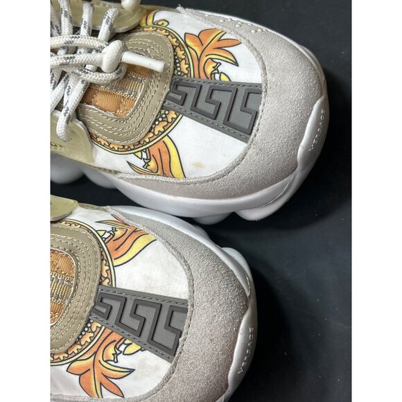 Versace Chain Reaction Sneakers EU37 US7 Pink/Beige Baroque Design Womens Shoes - Picture 12 of 12